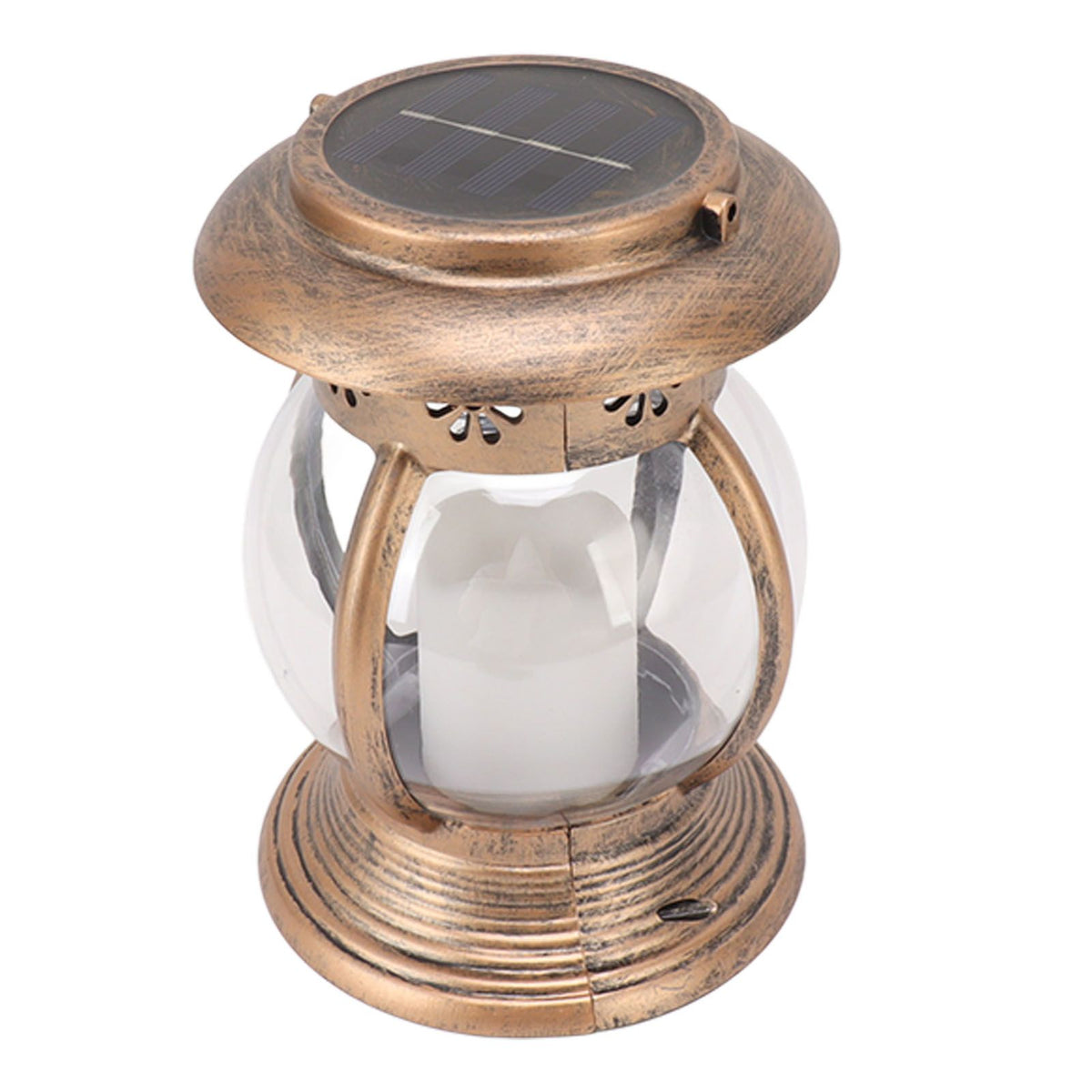 Brass Color Courtyard Solar Powered Hanging Lantern Light IP44 Waterproof Garden LED Lantern Lamp for Yard