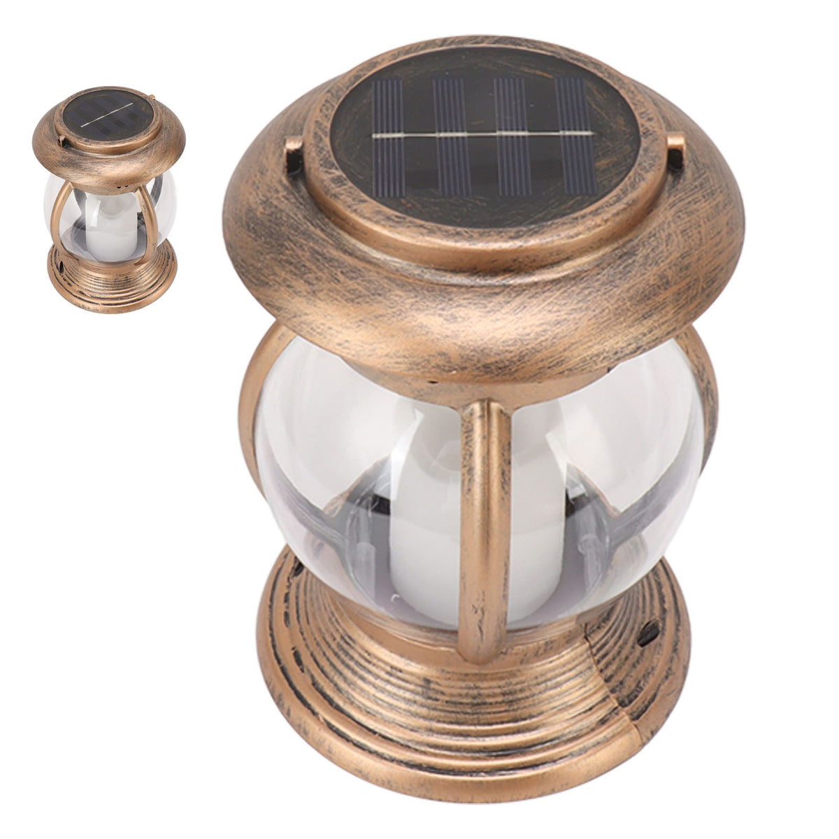Brass Color Courtyard Solar Powered Hanging Lantern Light IP44 Waterproof Garden LED Lantern Lamp for Yard