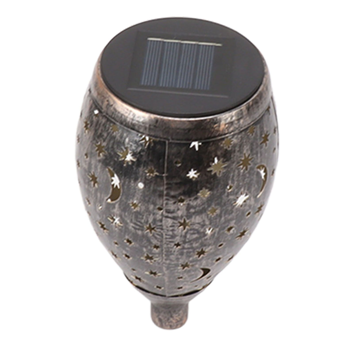 2PCS Solar Decorative Lantern 5730LED Pathway Light IP44 Waterproof Ground Insert Lamp with Moon Star Hollow Pattern for Walkway Backyard Landscape