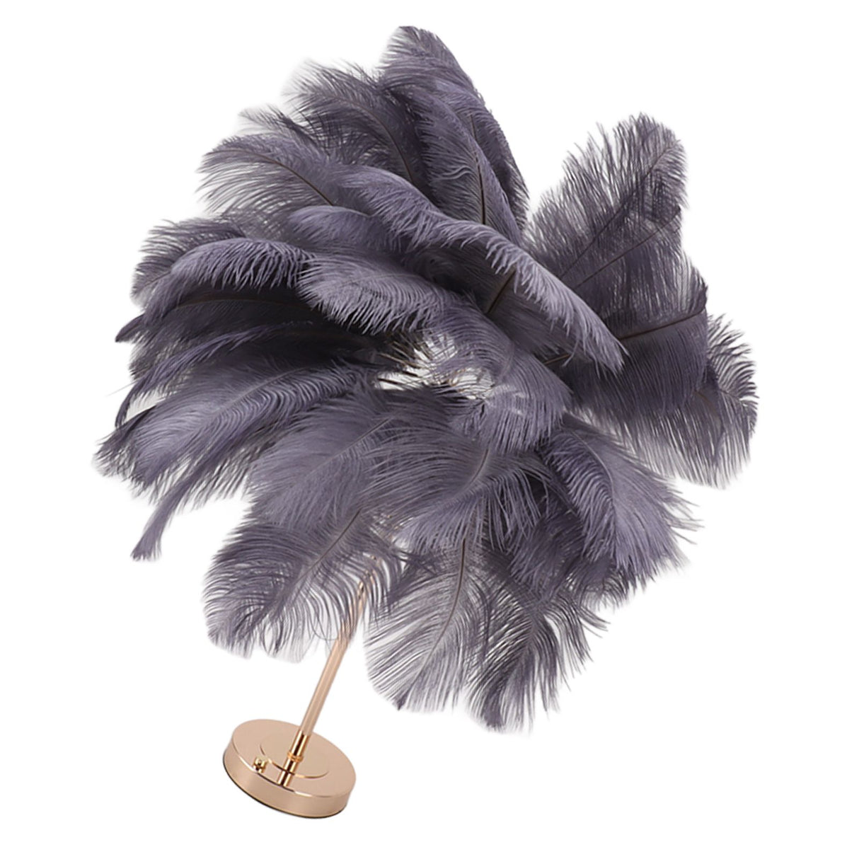 Ostrich Feather Table Lamp Rechargeable Modern Romantic Decoration Lamp Bedroom Bedside Lamp for Home Decoration Grey