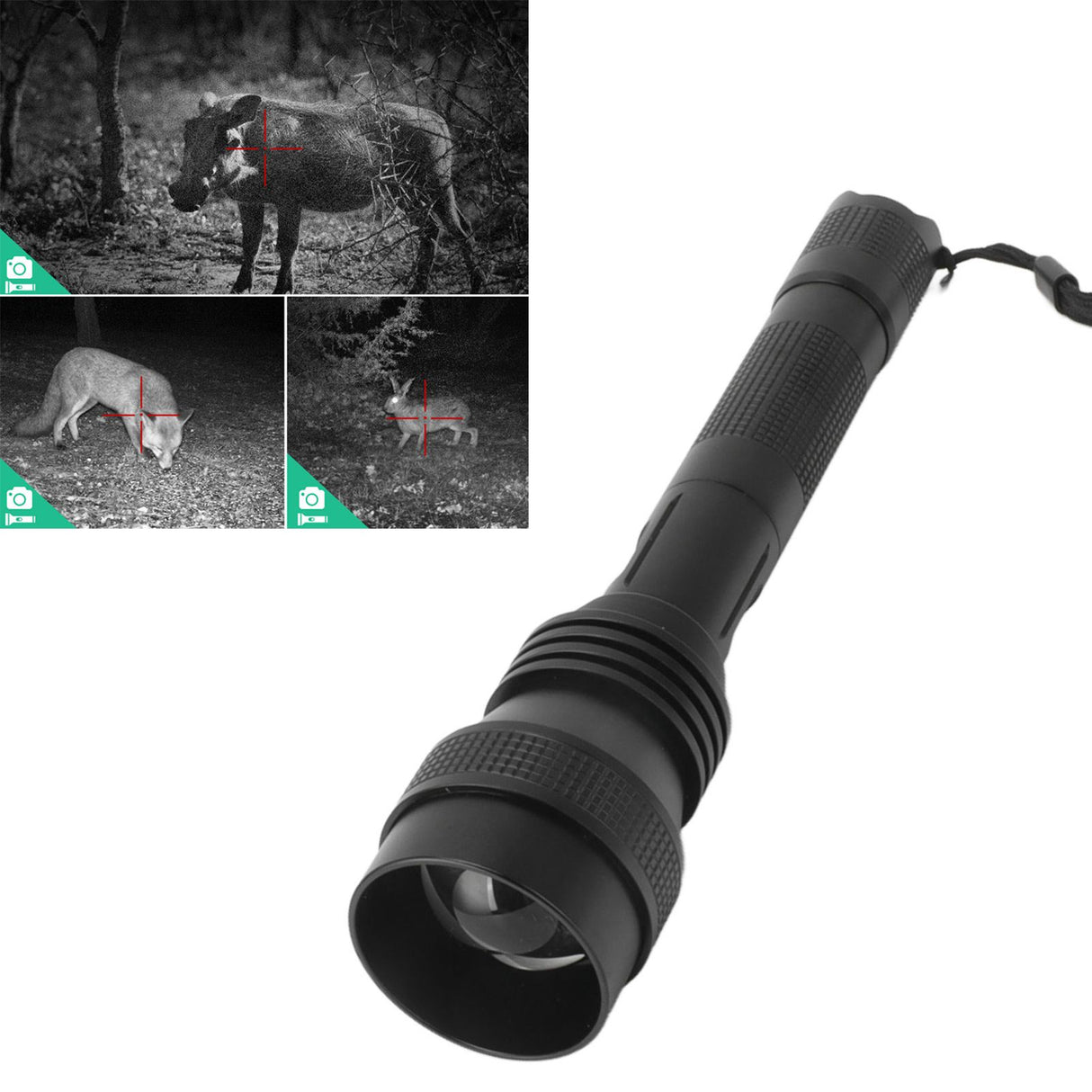 IR Flashlight Zoomable Waterproof Night Vision 850nm Infrared Flashlight for Camera Goggles Outdoor Adventure