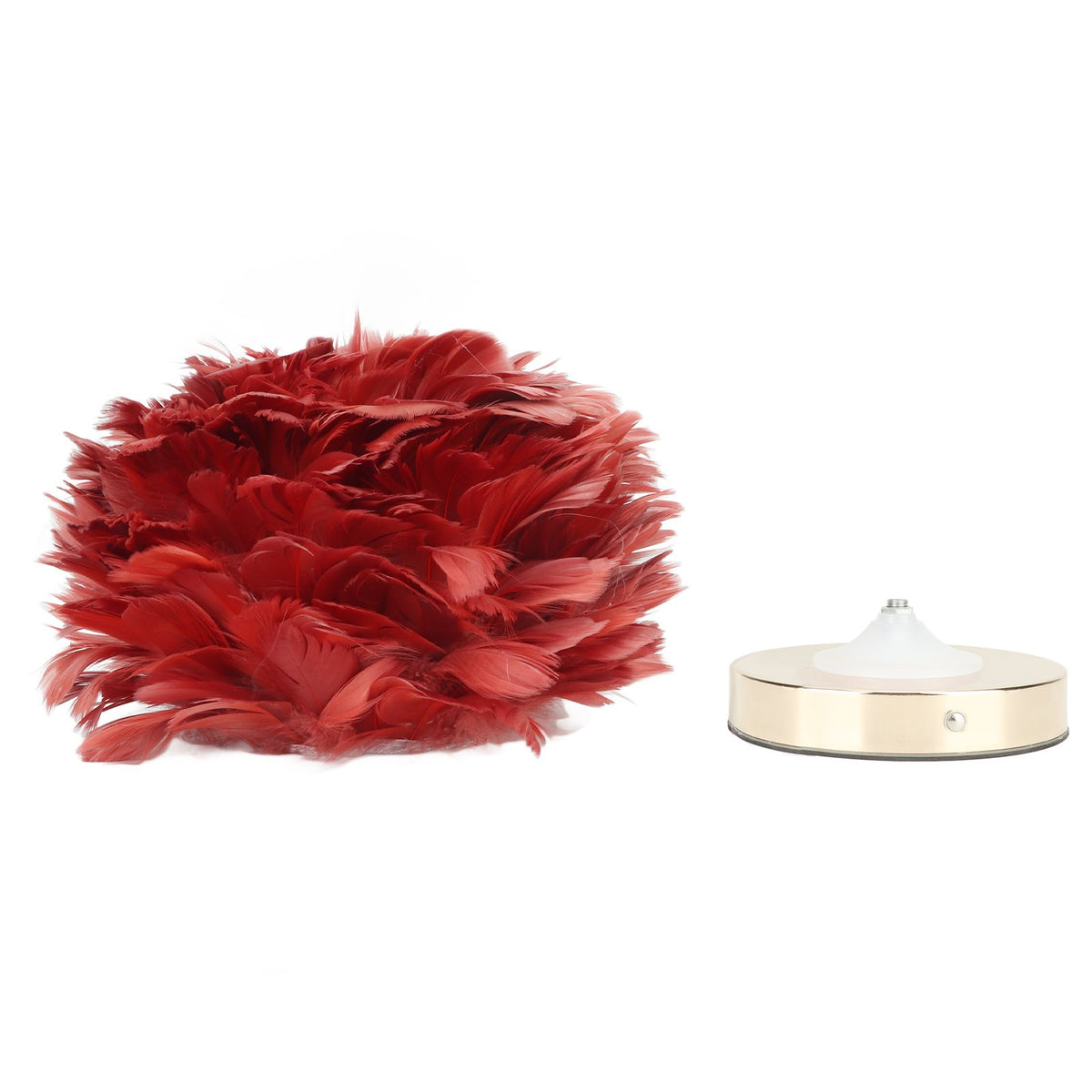 Feather Table Lamp Stepless Dimming USB Charging Touch Control LED Table Lamp for Bedroom Cafe Wine Red