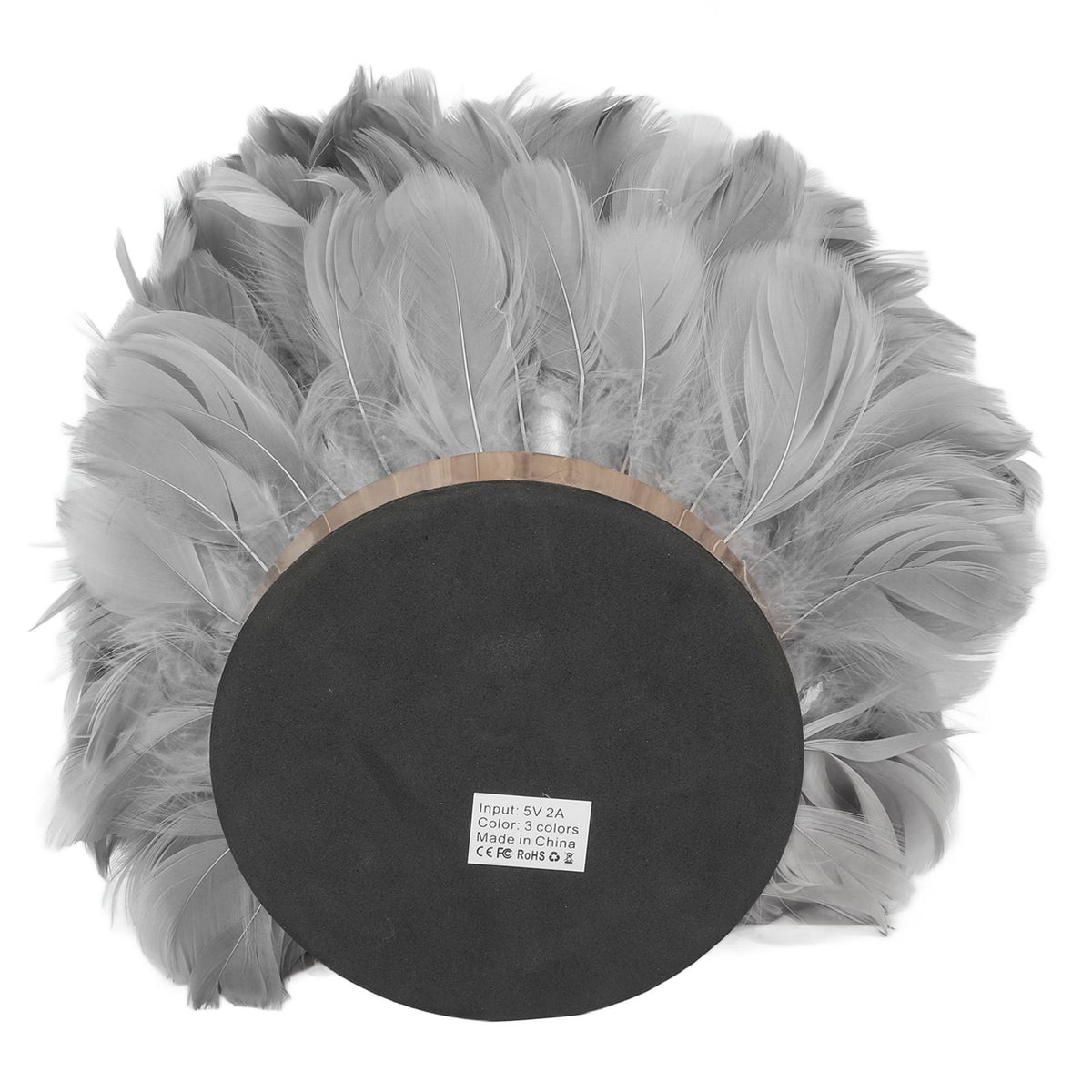 Feather Table Lamp USB Type C 5V Touch Control Stepless Dimming LED Table Lamp for Bedroom Cafe Grey