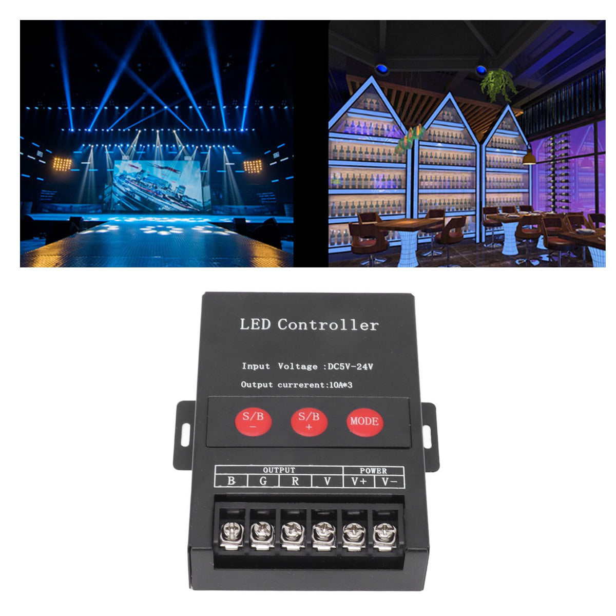 RGB LED Controller High Power Wireless Iron Shell 15 Modes Colorful Light Controller for KTV Hotel Home
