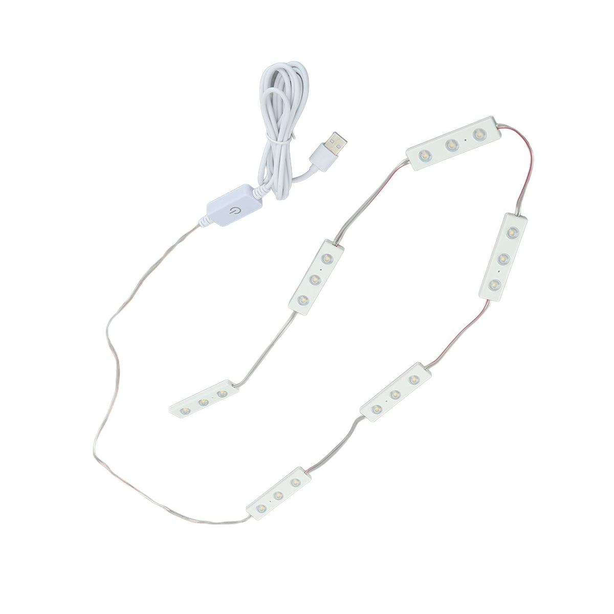 LED Makeup Mirror Light Strip Touch Eye Friendly 6 Rows 18 Lights Adjustable LED Light Strip Warm White