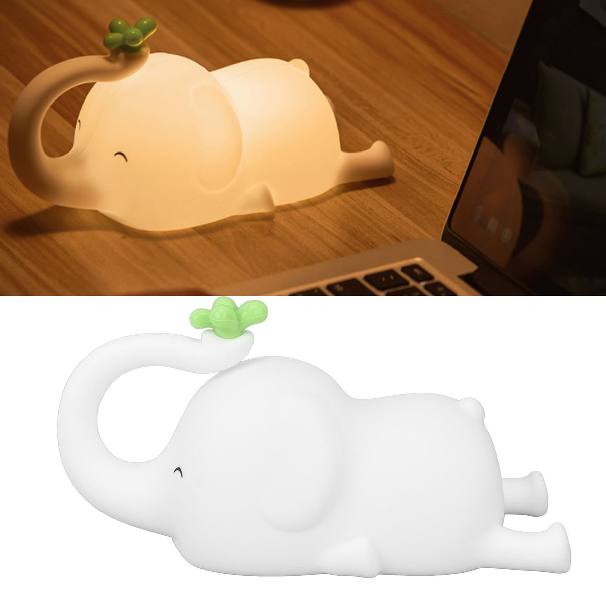 Night Light Silicon Elephant Nursery Night Lights 3 Brightness USB Timing Night Lamp for Home Hotel Office