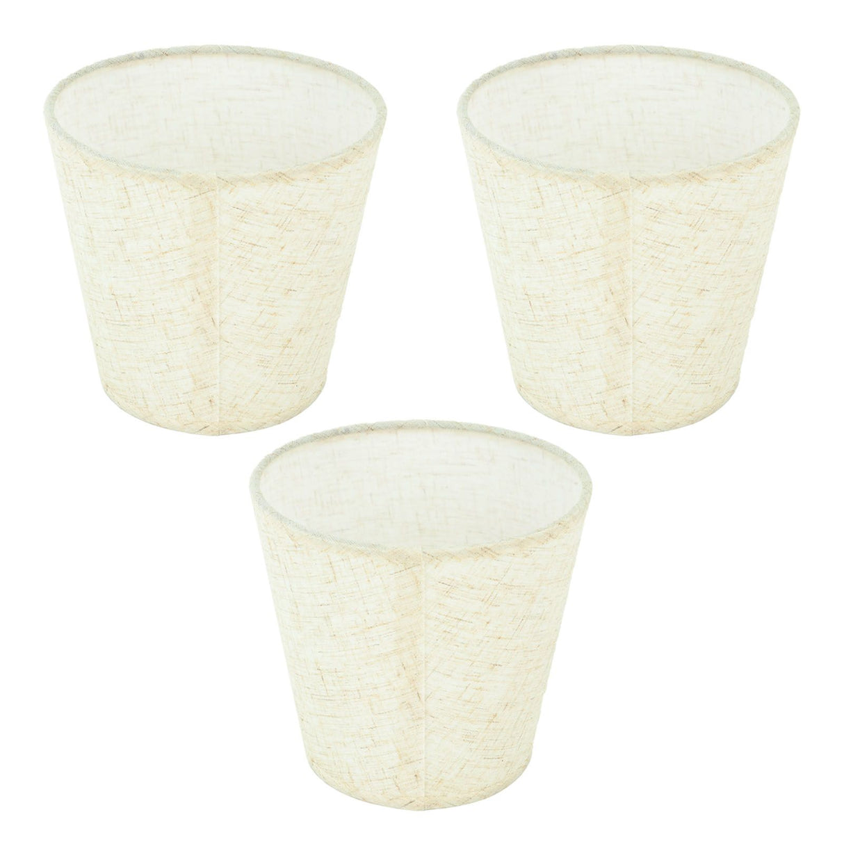 3Pcs Lampshades Hand Crafted Natural Linen Stylish Dustproof Barrel Chandelier Shades For Table Lamps and Floor Light