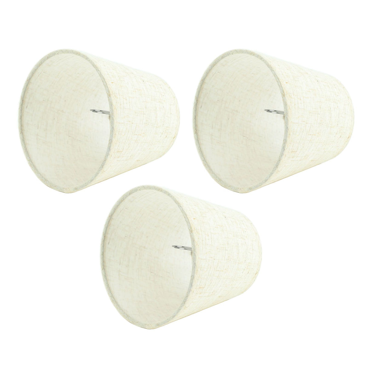 3Pcs Lampshades Hand Crafted Natural Linen Stylish Dustproof Barrel Chandelier Shades For Table Lamps and Floor Light