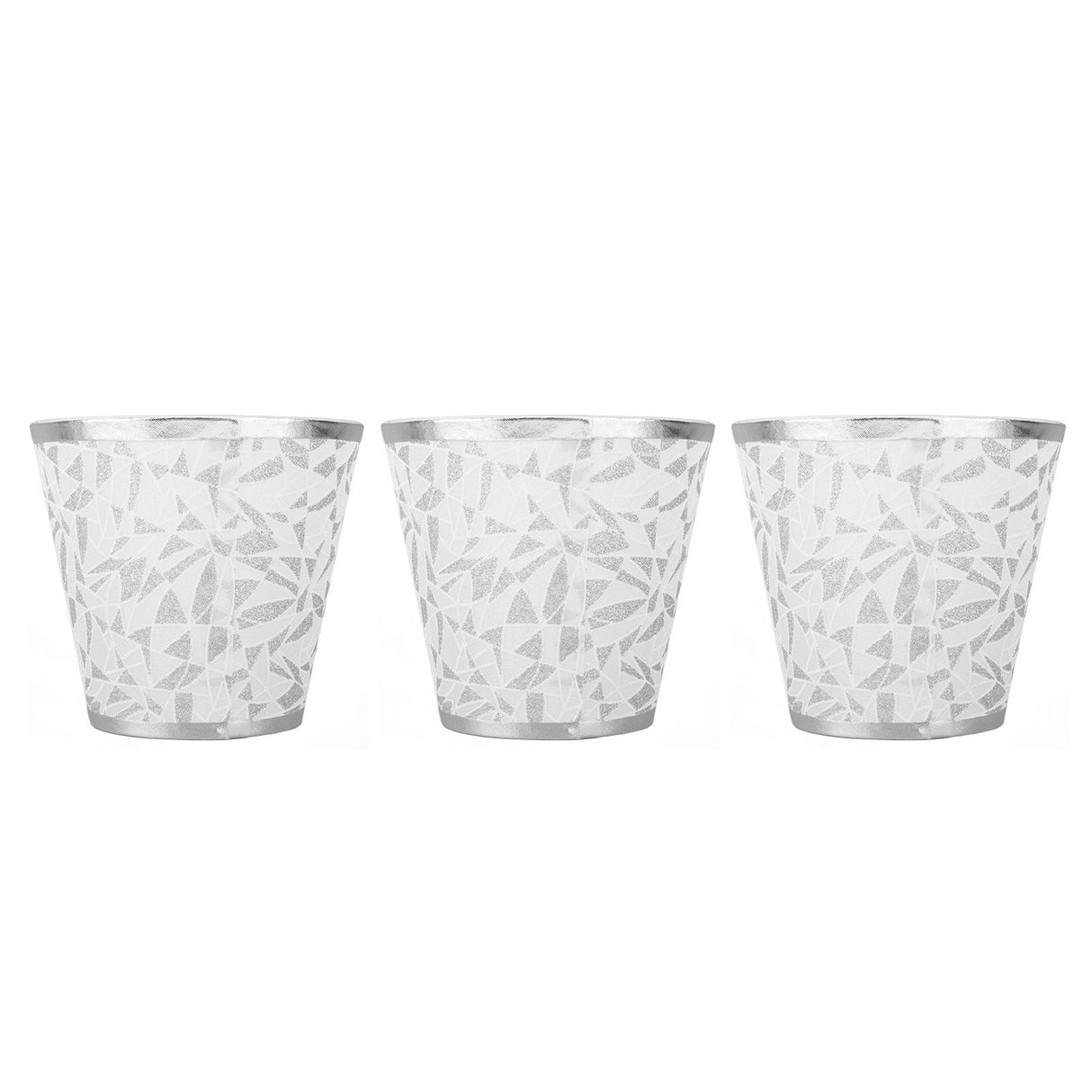 Cloth Lampshade Clip On Design Modern Barrel Fabric Lamp Shades for E14 Bulb Chandelier Wall Lamp 3pcs Silver