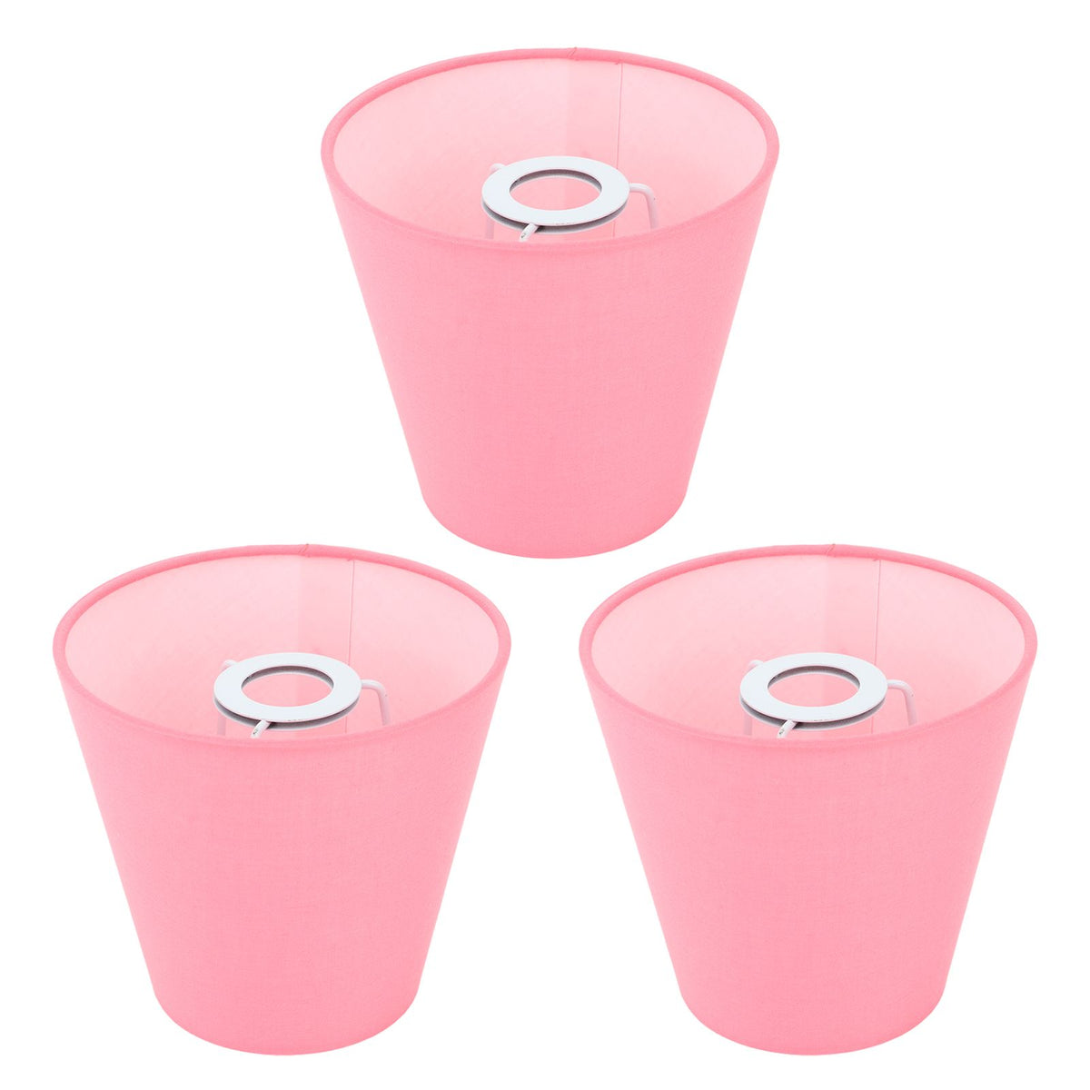 3pcs Cloth Fabric Lampshade Innovative E14 Intervention Type Modern Fabric Lampshade Dust Cover for Bedroom Bedside Pink