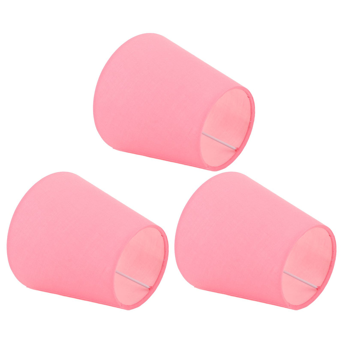 3pcs Cloth Fabric Lampshade Innovative E14 Intervention Type Modern Fabric Lampshade Dust Cover for Bedroom Bedside Pink