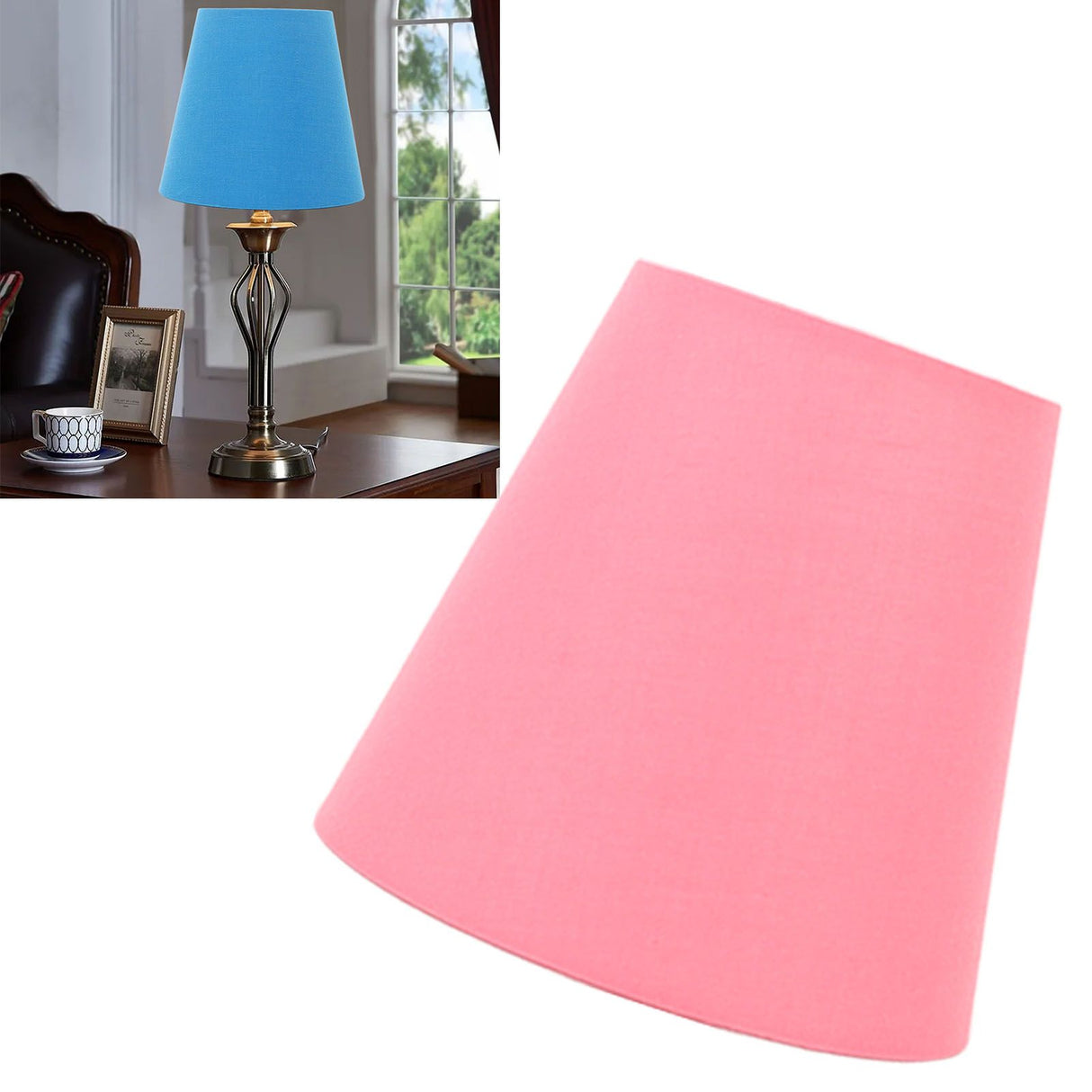 3pcs Cloth Fabric Lampshade Innovative E14 Intervention Type Modern Fabric Lampshade Dust Cover for Bedroom Bedside Pink