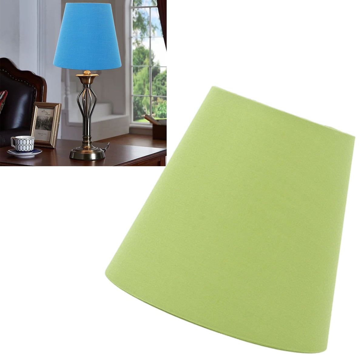 3pcs Cloth Fabric Lampshade Innovative E14 Intervention Type Modern Fabric Lampshade Dust Cover for Bedroom Bedside Pea Green