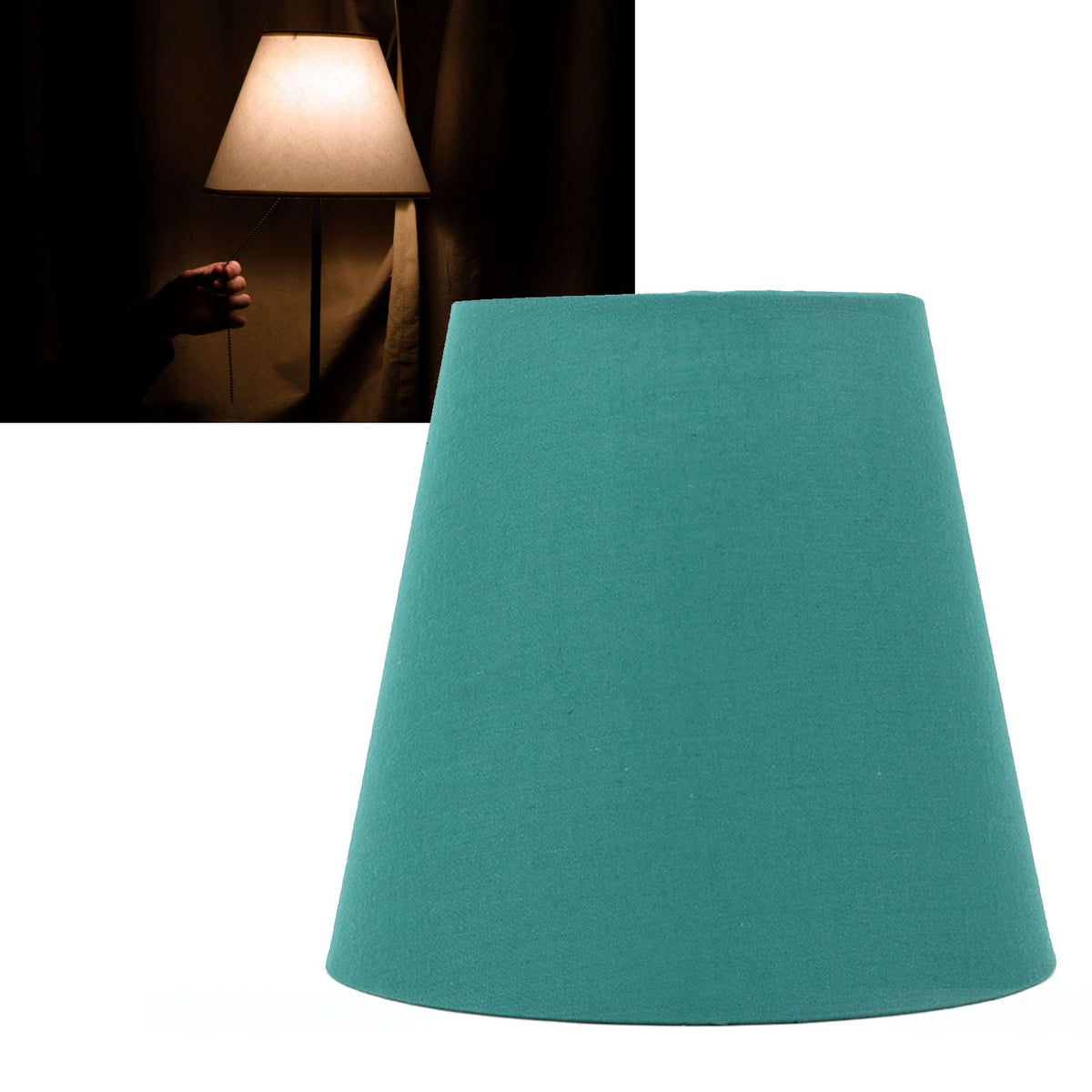 3pcs Cloth Fabric Lampshade Innovative E14 Intervention Type Modern Fabric Lampshade Dust Cover for Bedroom Bedside Dark Green
