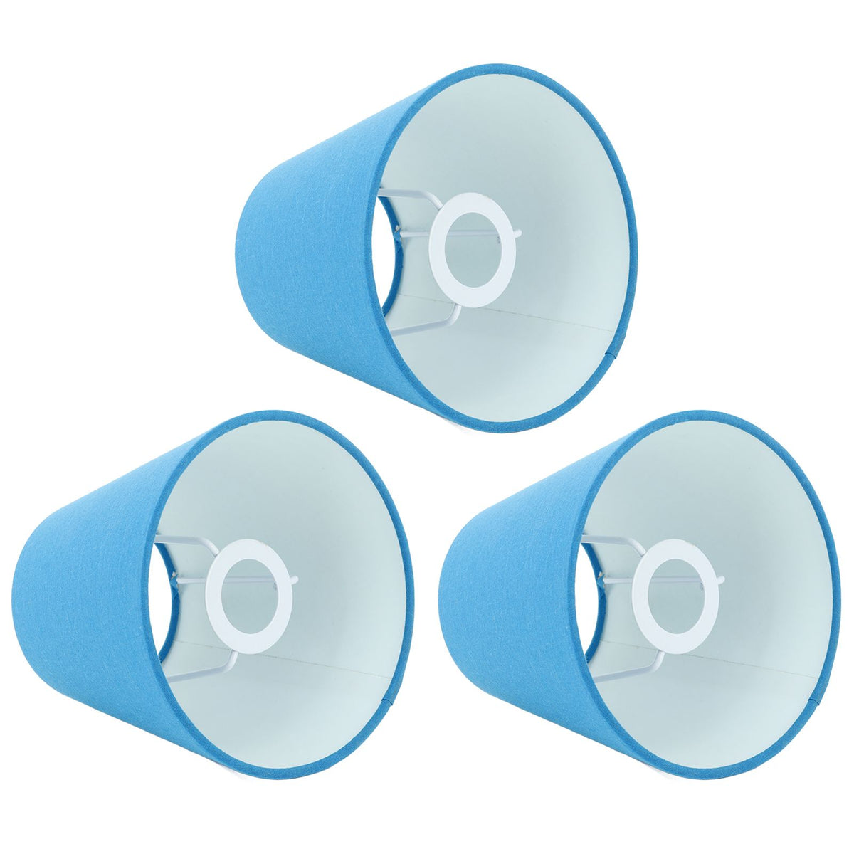 3pcs Cloth Fabric Lampshade Innovative E14 Intervention Type Modern Fabric Lampshade Dust Cover for Bedroom Bedside Retro Blue