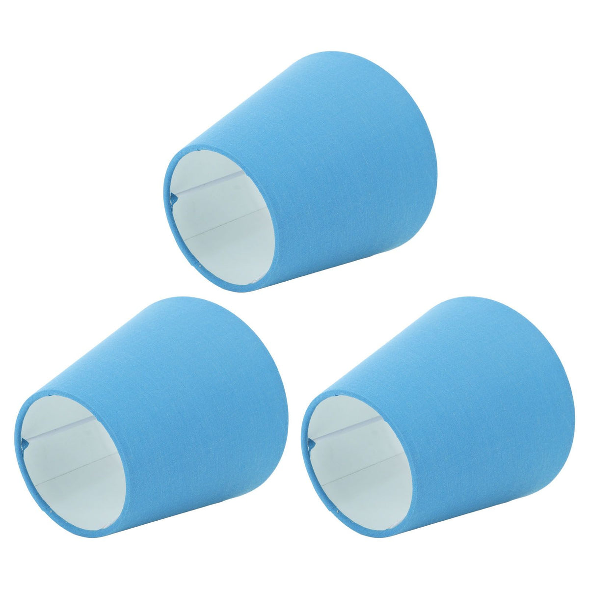 3pcs Cloth Fabric Lampshade Innovative E14 Intervention Type Modern Fabric Lampshade Dust Cover for Bedroom Bedside Retro Blue