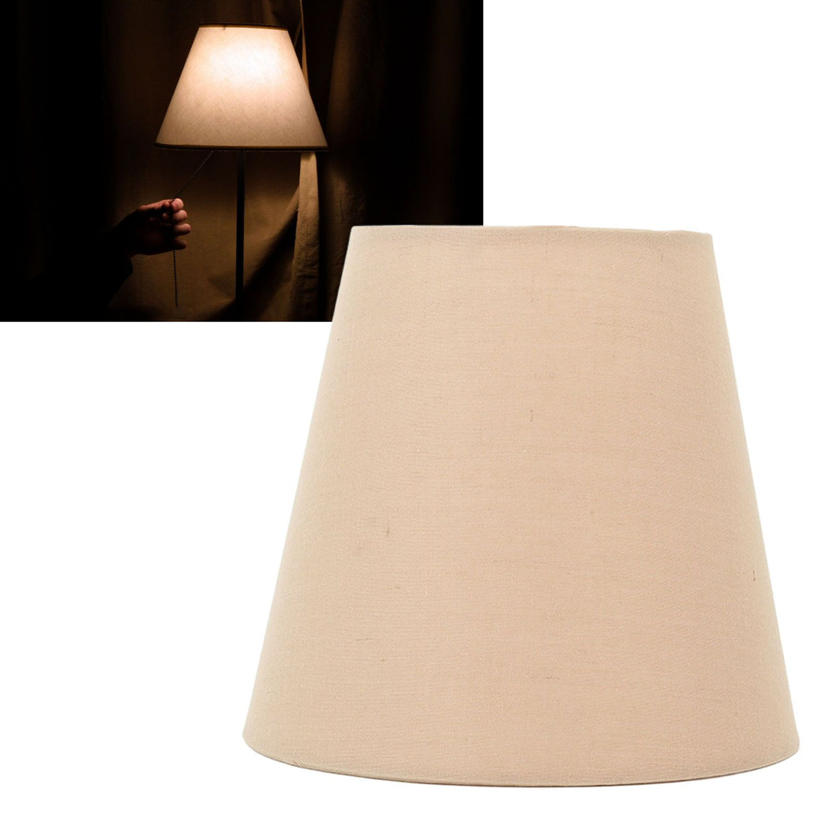 3pcs Cloth Fabric Lampshade Innovative E14 Intervention Type Modern Fabric Lampshade Dust Cover for Bedroom Bedside Khaki