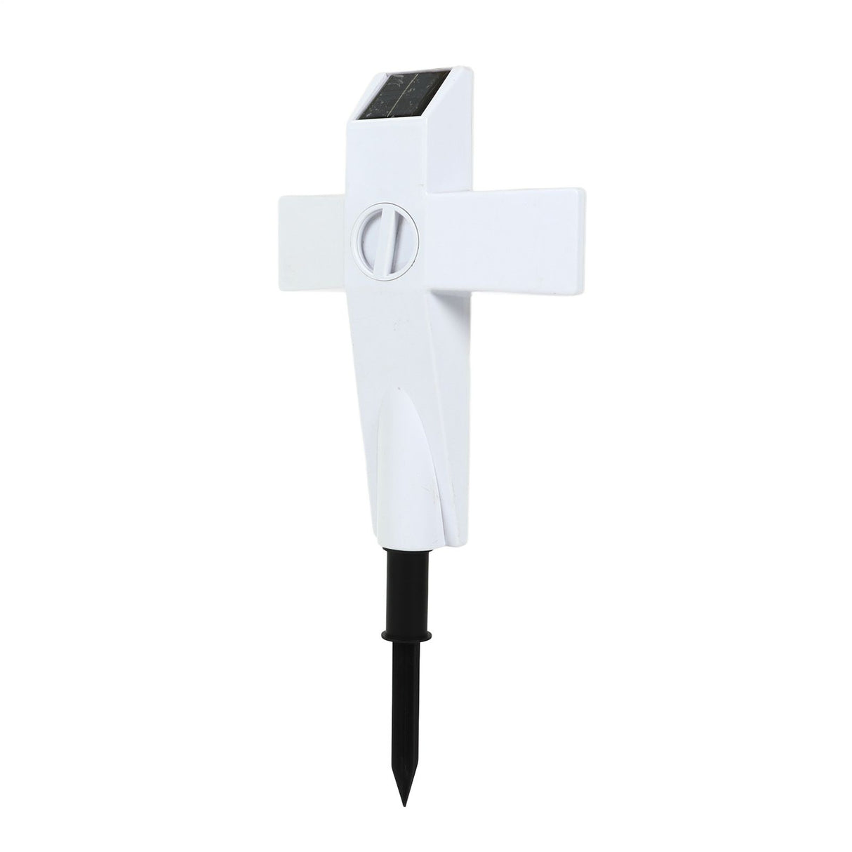 Solar Powered LED Cross Lights Graveside Memorial Headstone Stake Garden Grave Marker for Grave Decorations