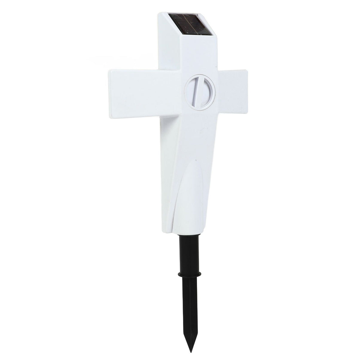 Solar Powered LED Cross Lights Graveside Memorial Headstone Stake Garden Grave Marker for Grave Decorations