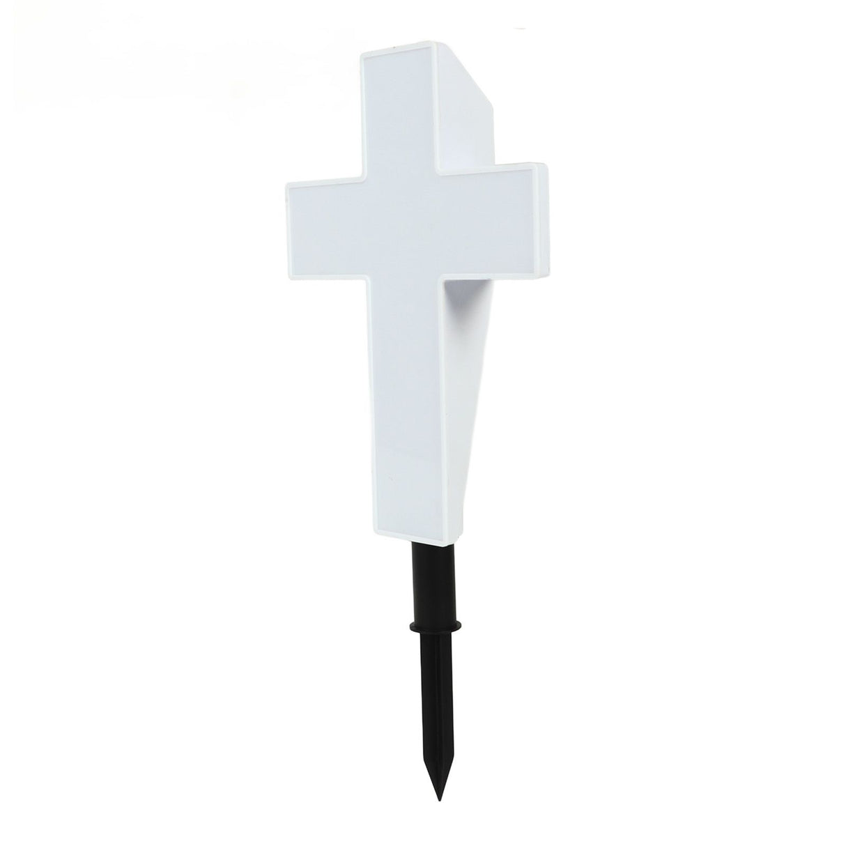 Solar Powered LED Cross Lights Graveside Memorial Headstone Stake Garden Grave Marker for Grave Decorations