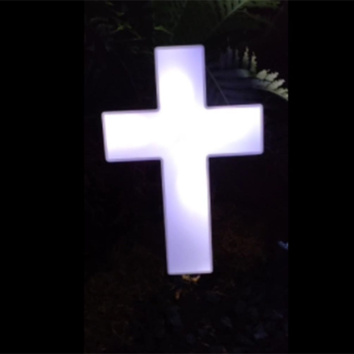 Solar Powered LED Cross Lights Graveside Memorial Headstone Stake Garden Grave Marker for Grave Decorations