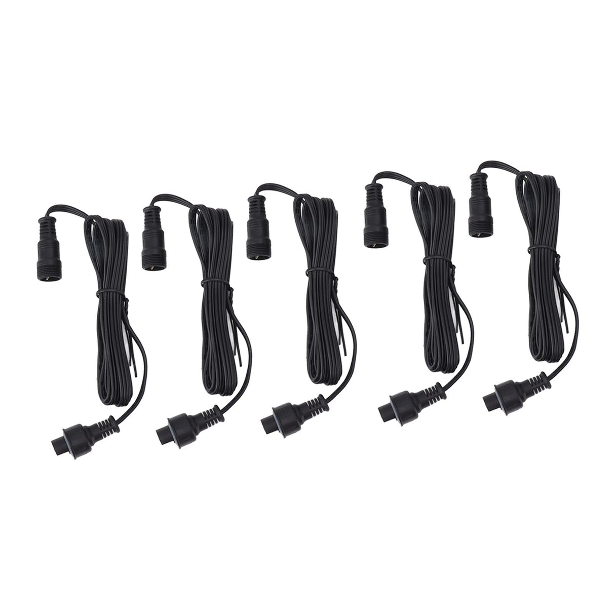 5pcs 4.9ft Deck Light Extension Cable IP67 Waterproof Extension Cord with Male and Female 3Pin Connectors for Outdoor