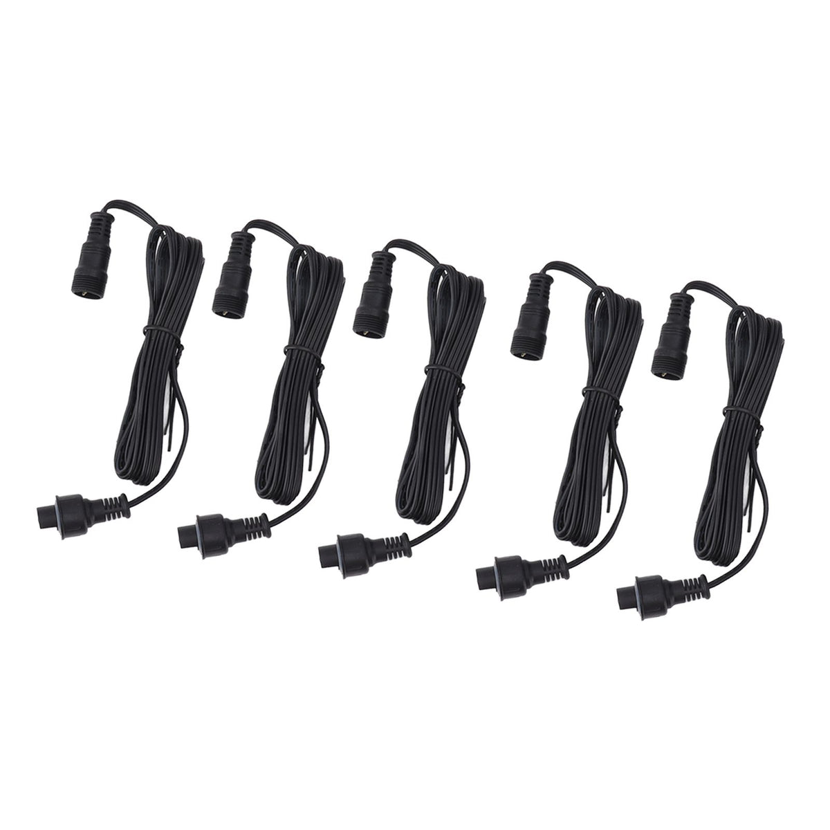 5pcs 4.9ft Deck Light Extension Cable IP67 Waterproof Extension Cord with Male and Female 3Pin Connectors for Outdoor