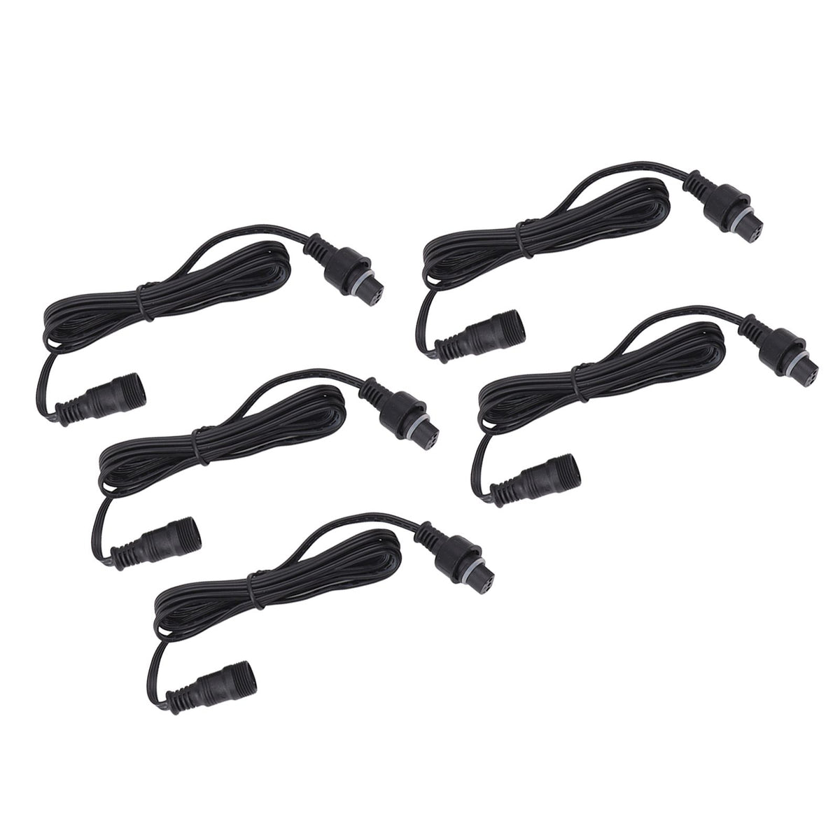 5pcs 4.9ft Deck Light Extension Cable IP67 Waterproof Extension Cord with Male and Female 3Pin Connectors for Outdoor