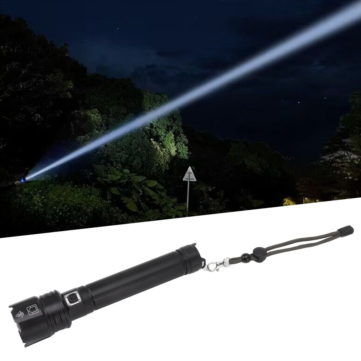10000LM LED Flashlight USB Rechargeable Portable Adjustable Brightness Waterproof Zoom Flashlight For Hiking Camping Climbing
