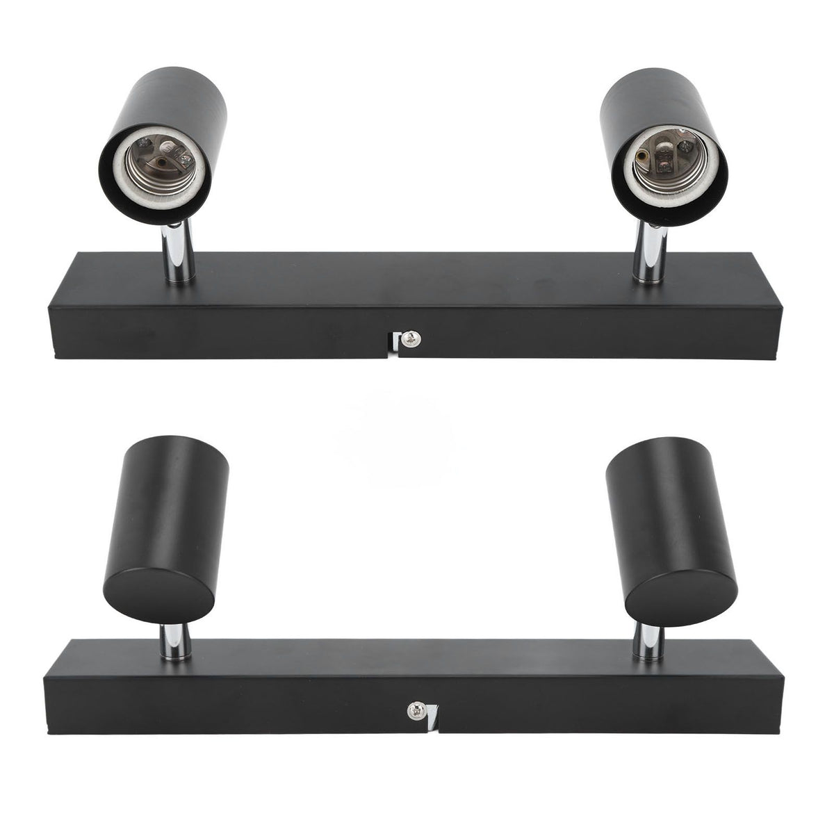 LED Track Light Two Bulb Fixed Rail with Rotating Heads Ceiling Track Light Fixtures for Kitchen Cabinet Hall