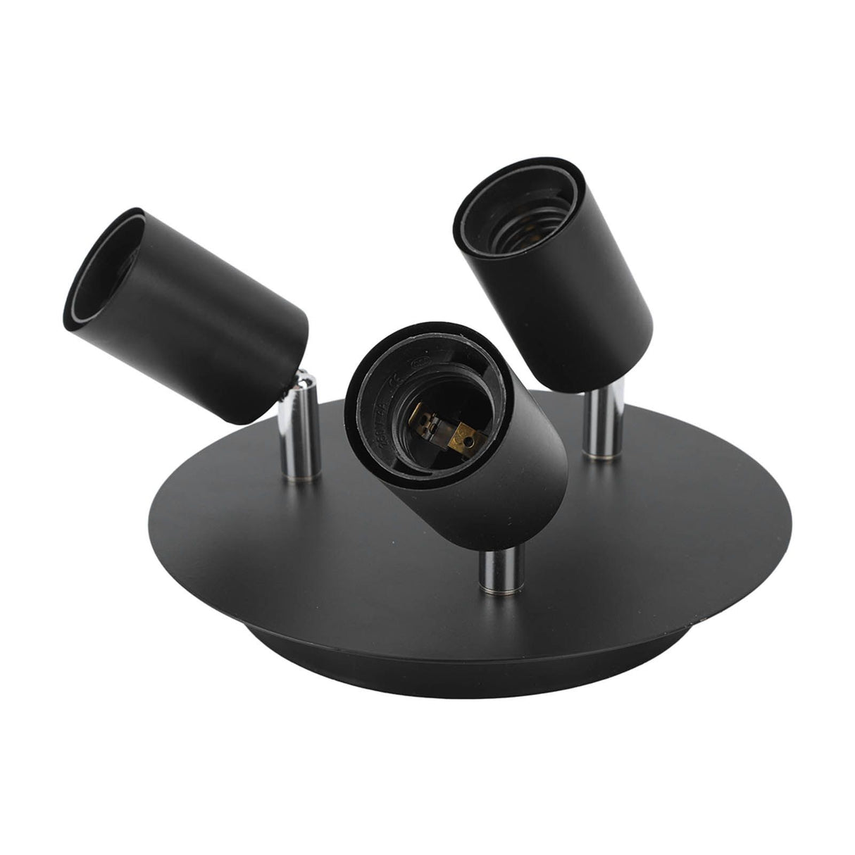 Ceiling Spotlight Holder 3 Head Rotating Lamp Base Ceiling Lamp Holder E27 Track Light Holder for Kitchen Bedroom 85‑265V