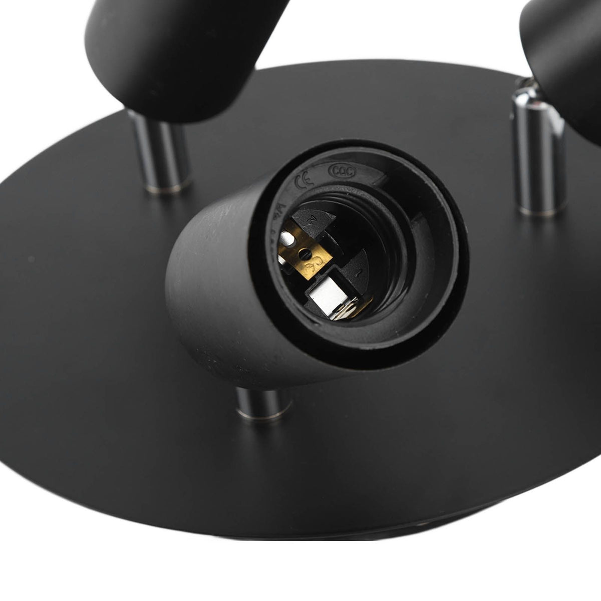 Ceiling Spotlight Holder 3 Head Rotating Lamp Base Ceiling Lamp Holder E27 Track Light Holder for Kitchen Bedroom 85‑265V