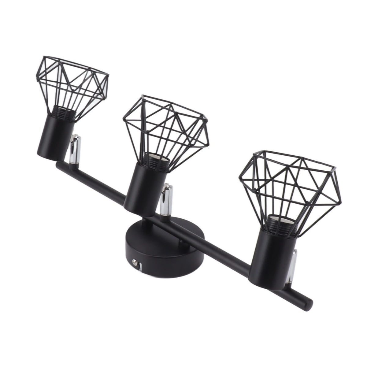 3 Light Track Lighting Kit Rotatable Heads Matte Black Finish Modern Fashionable Ceiling Spotlight 85‑265V