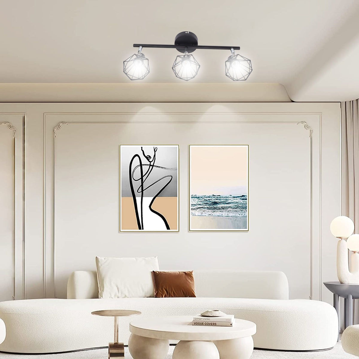 3 Light Track Lighting Kit Rotatable Heads Matte Black Finish Modern Fashionable Ceiling Spotlight 85‑265V