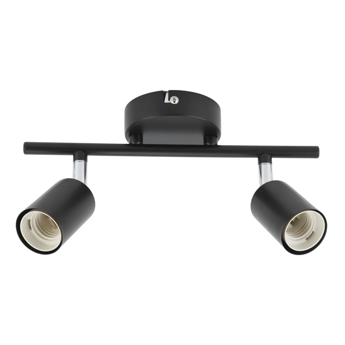 Flush Mount Ceiling Track Light Holder 2 Light Rotating Adjustable Lampholder for E27 Bulb LED Bulbs