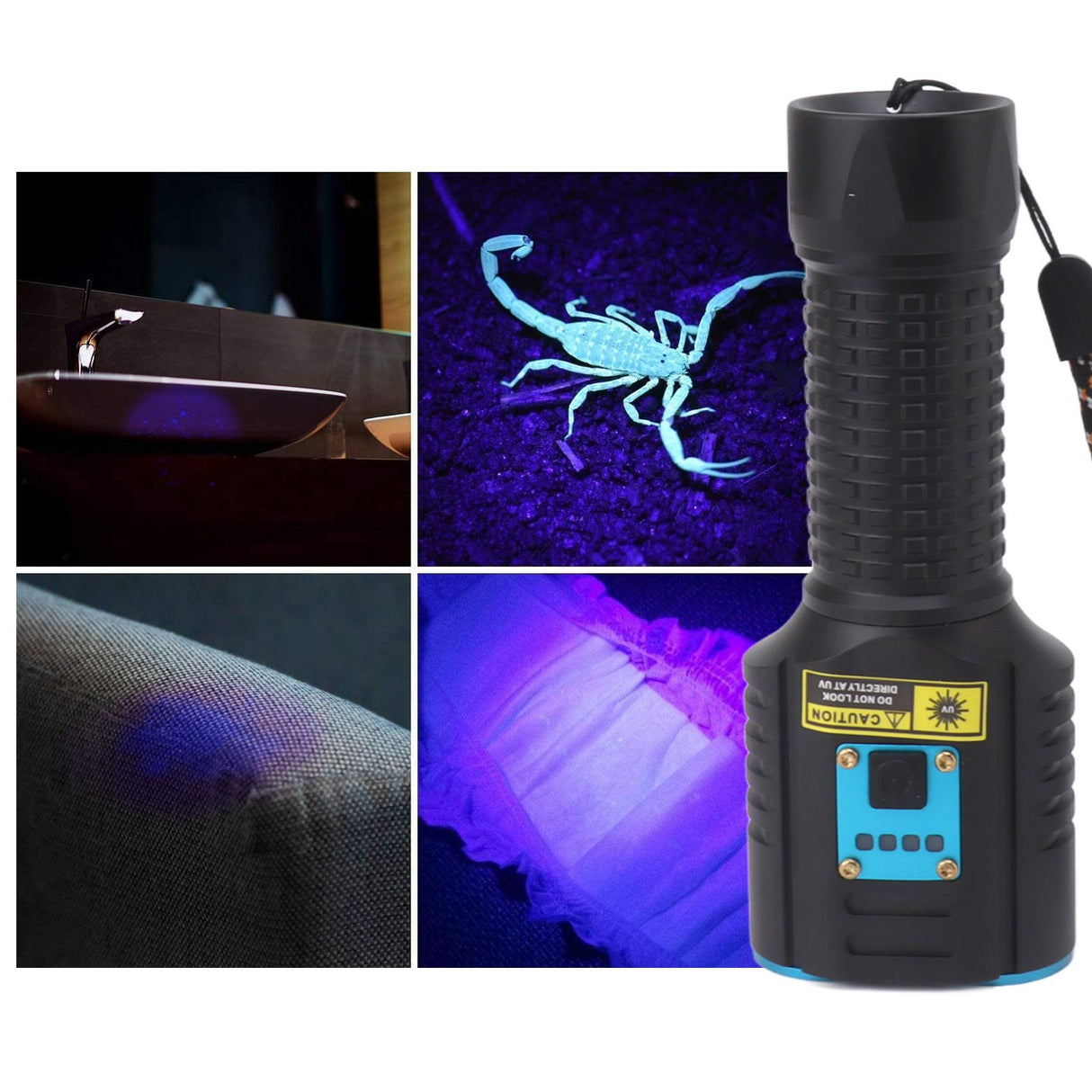 365nm UV Flashlight 2 in 1 LED White and Ultraviolet Light USB Rechargeable Pet Urine Detector for Resin Curing Fishing Minerals Scorpion