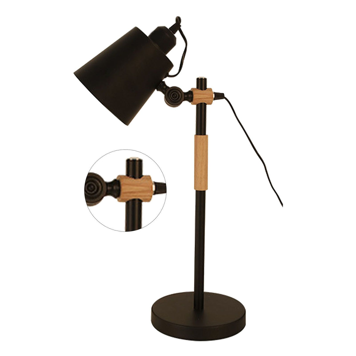 LED Desk Lamp Eye Caring Table Lamp Study Office Desk Light Reading Table Lamp Adjustable Angle Energy Efficient CN Plug Black