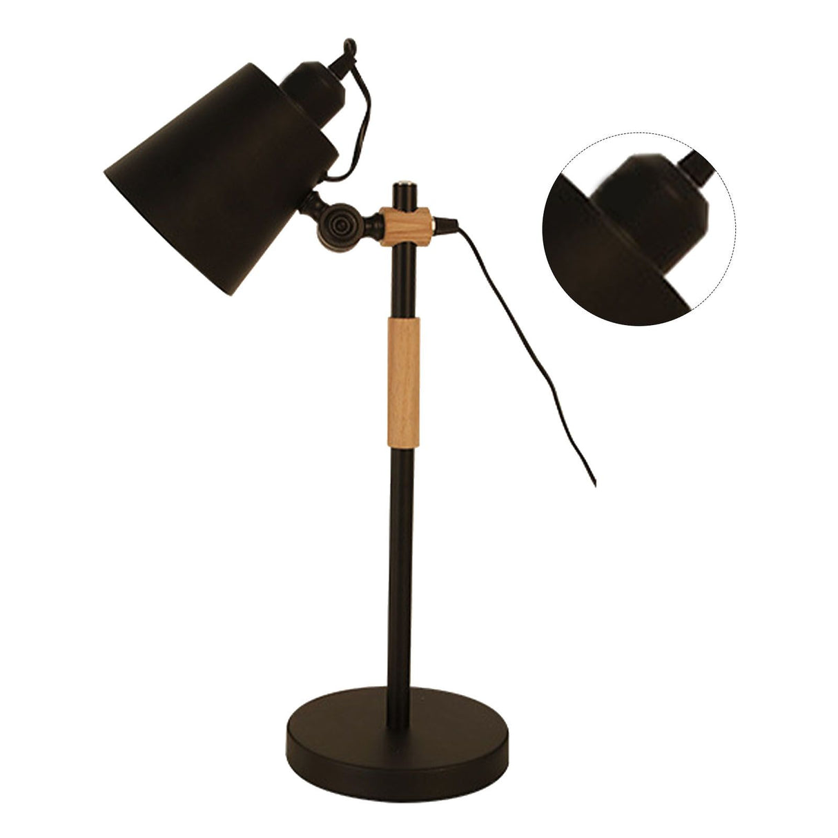 LED Desk Lamp Eye Caring Table Lamp Study Office Desk Light Reading Table Lamp Adjustable Angle Energy Efficient CN Plug Black