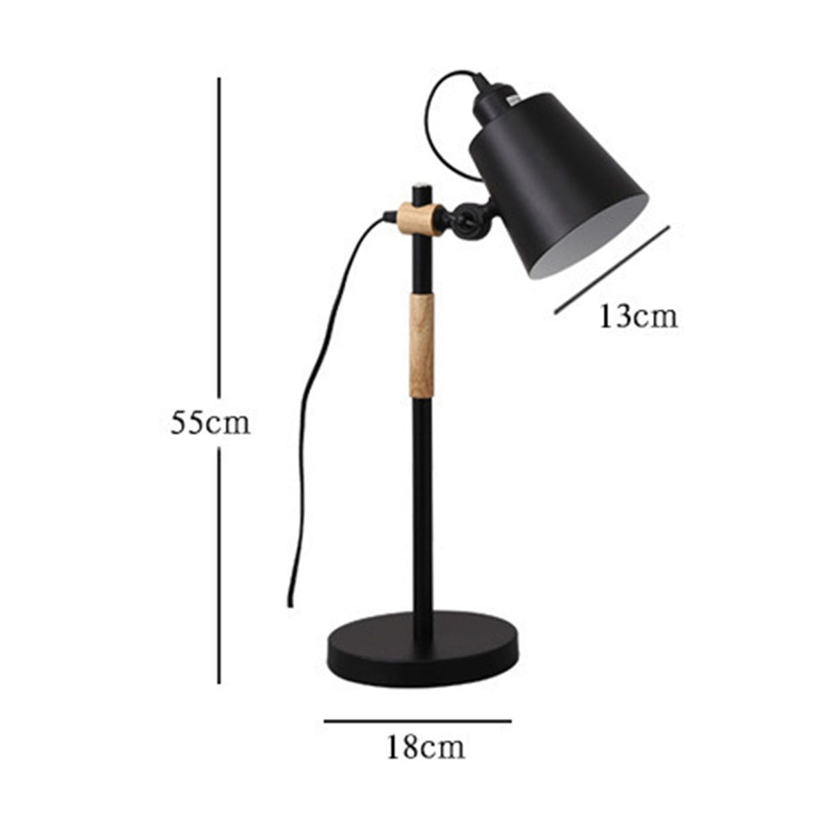 LED Desk Lamp Eye Caring Table Lamp Study Office Desk Light Reading Table Lamp Adjustable Angle Energy Efficient CN Plug Black