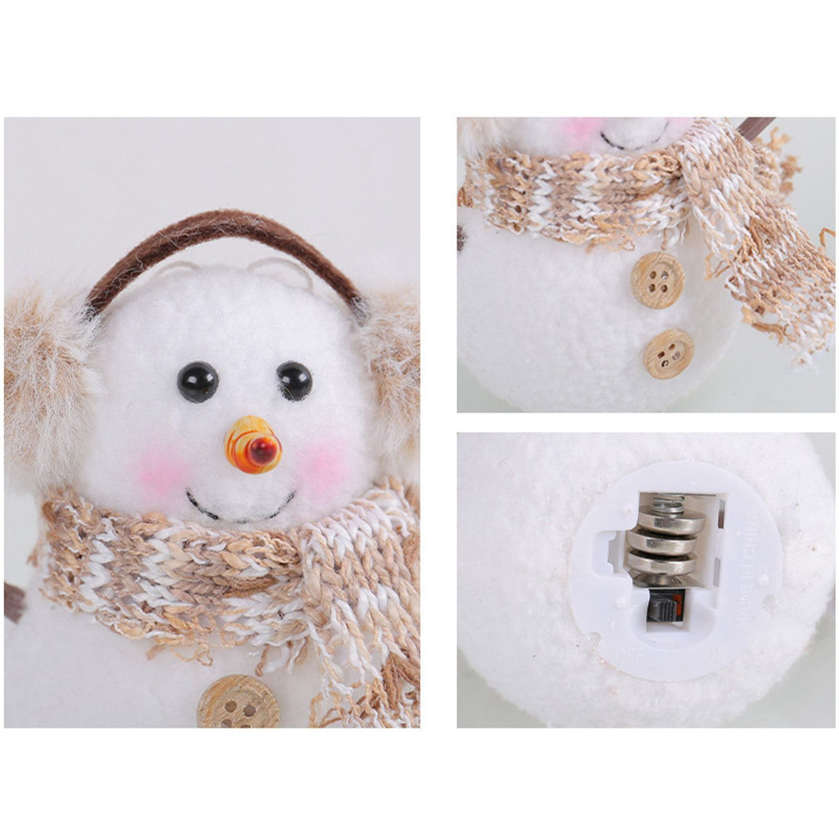2pcs Enchanting Illuminated Mini Snowman Ornament for Christmas Home Decor