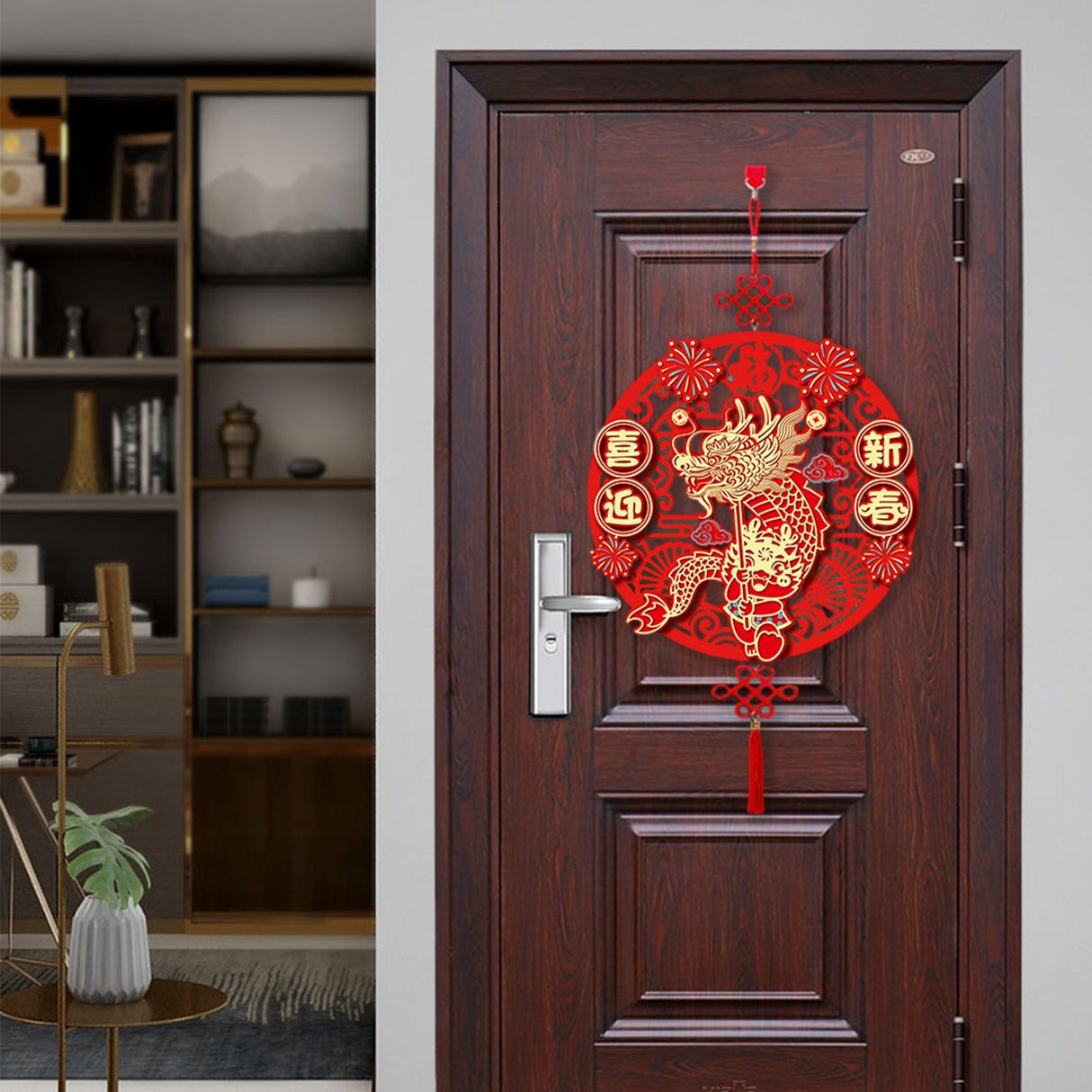 Door Decals for Dragon Year Festive 3D Hanging Decorations for Entrance Door and Window Flower Decor
