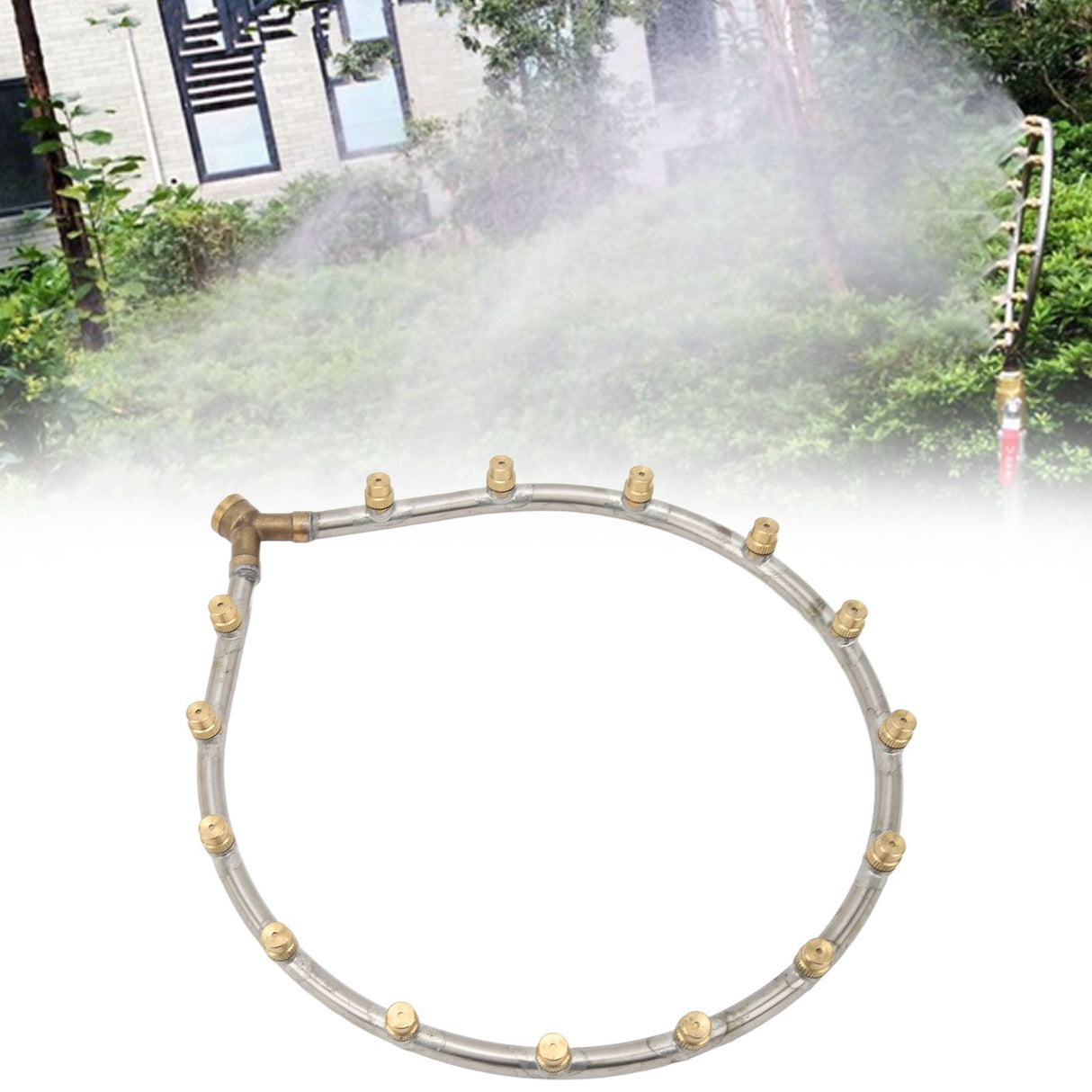 Multifunctional Annular Nozzle G3/8 Female Thread Multi Head Ring Shaped Atomizing Nozzle for Garden Agricultural Irrigation 15 Head