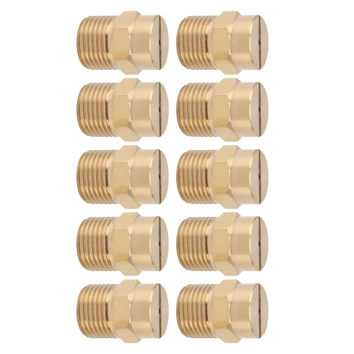 10PCS Directional Slot Nozzle Brass Cooling Misting Rustproof Heat Resistant Water Hose Nozzle for Lawns Vegetable Gardens 4 Point Thread