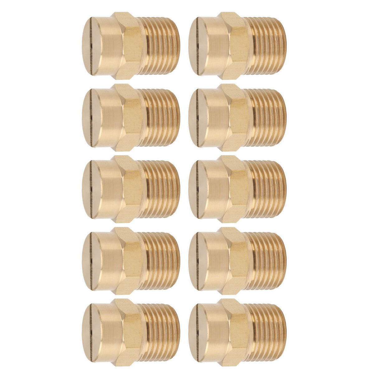 10PCS Directional Slot Nozzle Brass Cooling Misting Rustproof Heat Resistant Water Hose Nozzle for Lawns Vegetable Gardens 4 Point Thread
