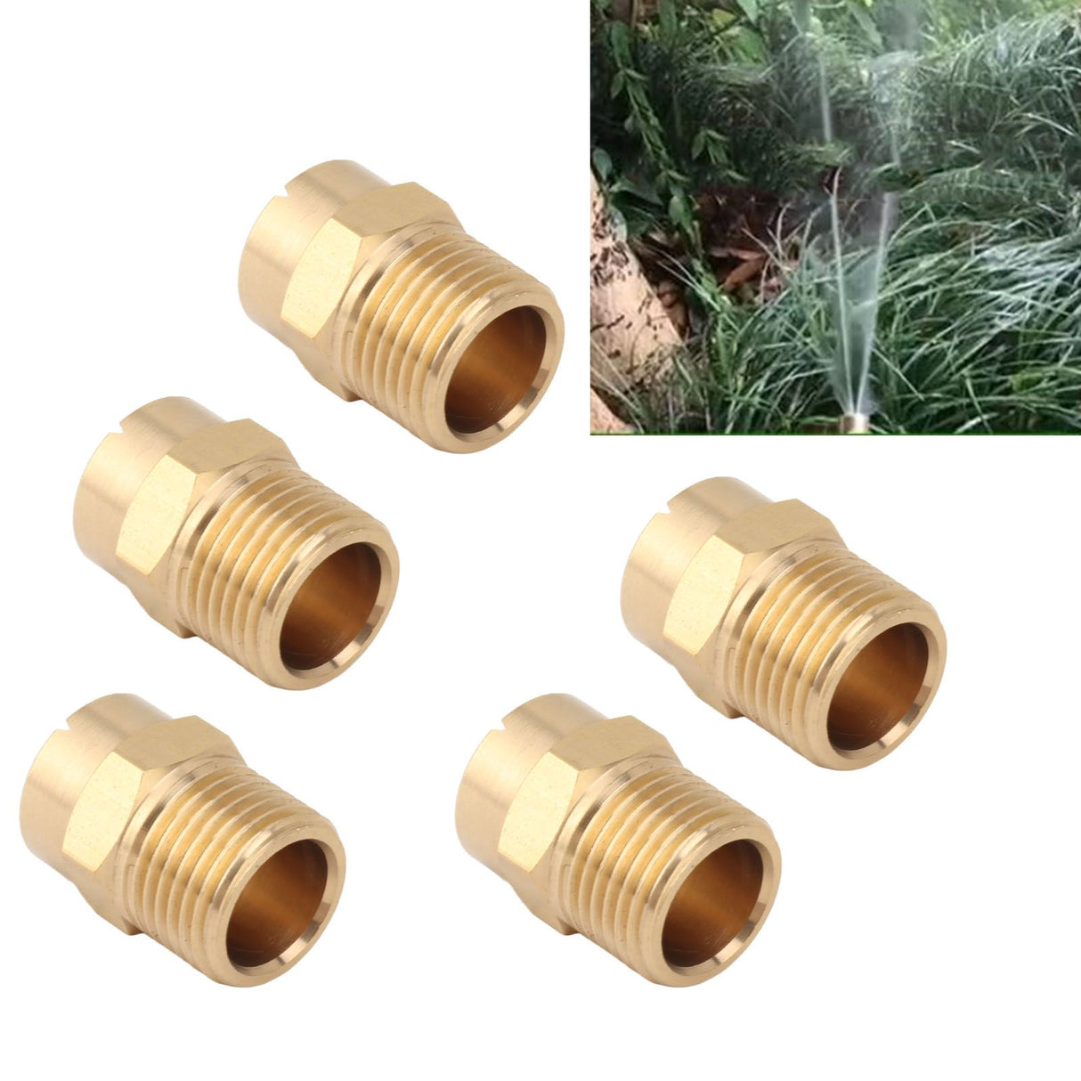 10PCS Directional Slot Nozzle Brass Cooling Misting Rustproof Heat Resistant Water Hose Nozzle for Lawns Vegetable Gardens 4 Point Thread