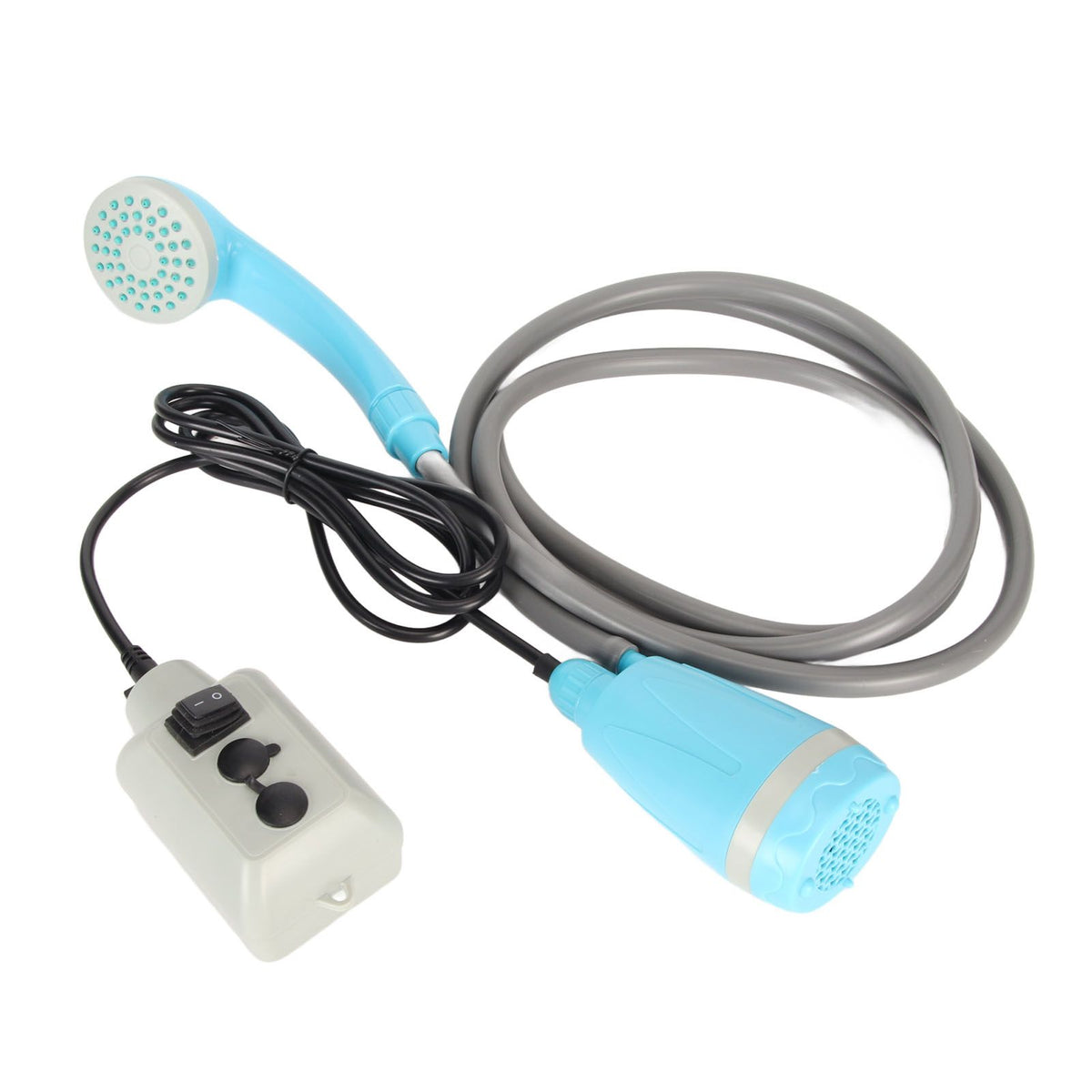 Portable Outdoor Shower Kit USB Rechargeable Camping Shower Set with Water Pump Blue