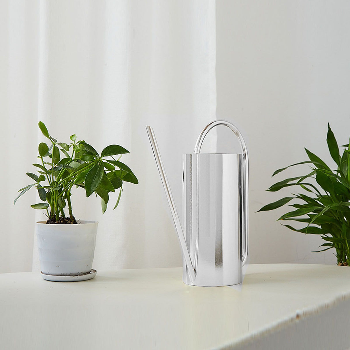 Plants Watering Can Long Spout 1500ml Large Capacity Watering Kettle Stainless Steel Pot Gardening Supplies Silver Color
