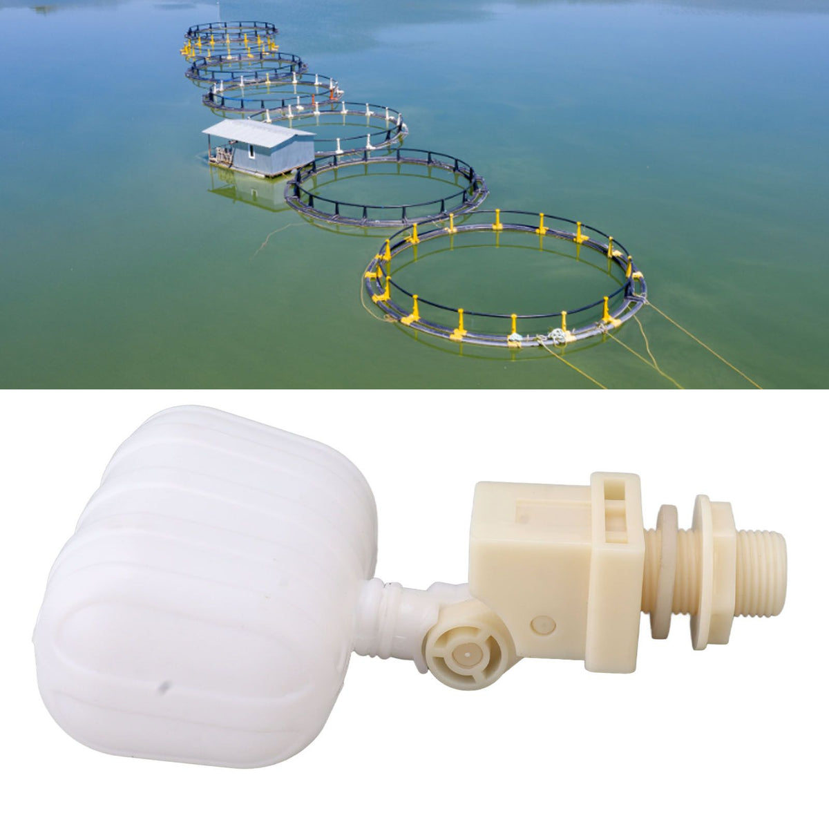 G1/2 Male Thread Float Ball Valve Plastic Water Tank Float Ball Valve for Livestock Aquariums