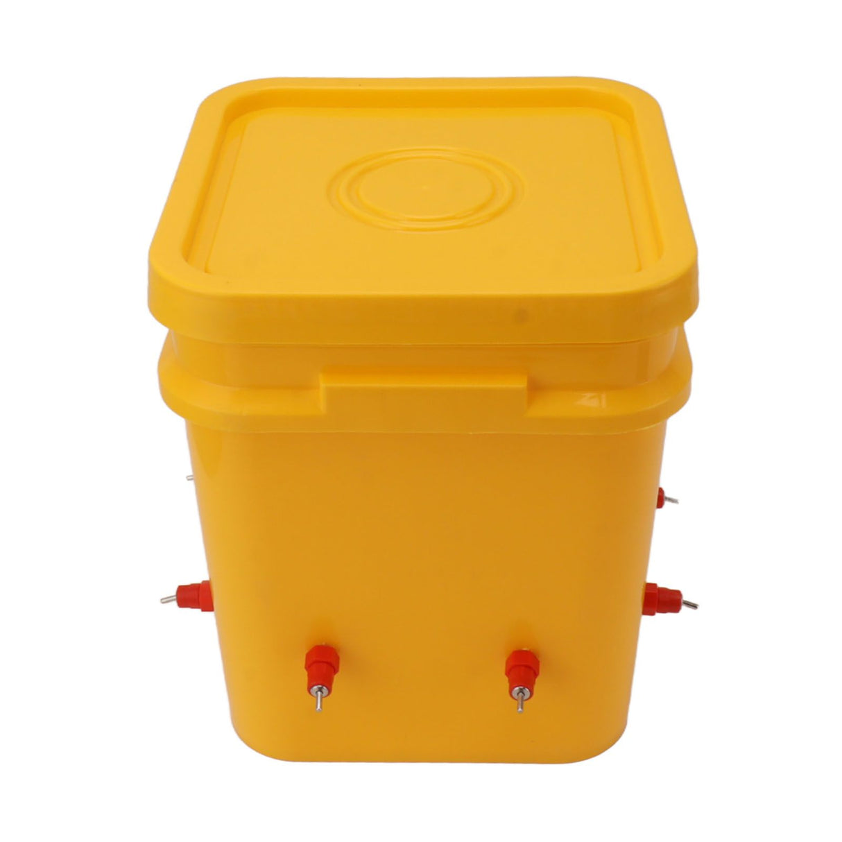 Automatic Chicken Waterer Cup with 12L Handheld Barrel Poultry Drinking Equipemnt for Goose Duck Bucket + Butt Red Head