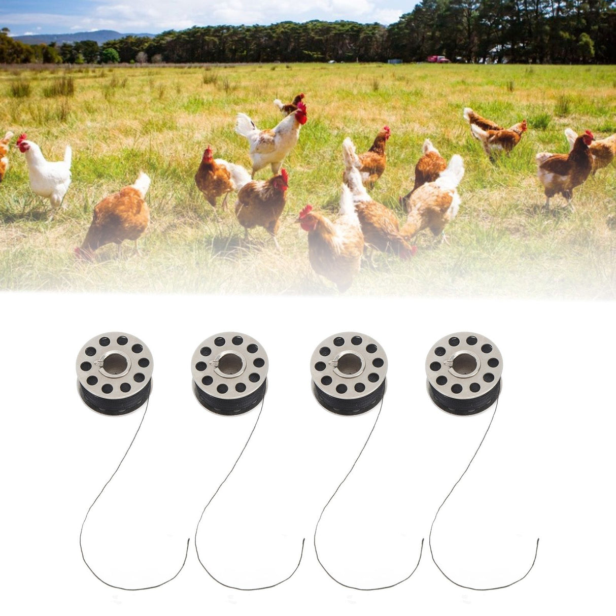 4Pcs Chicken Caponizing Line Artificial Fiber Portable Safe Chicken Capon Tool for Poultry Farming
